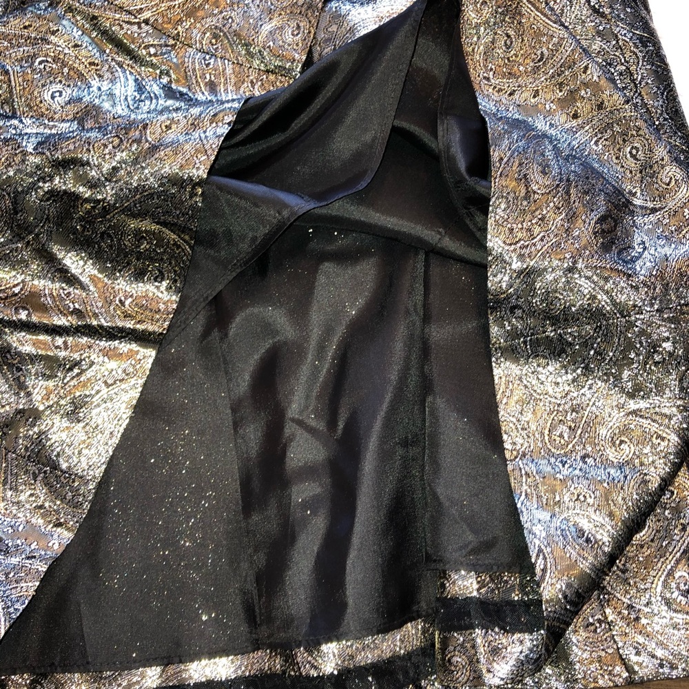 Nicole Miller Gold Print Long Party Dress - Picture 11 of 11
